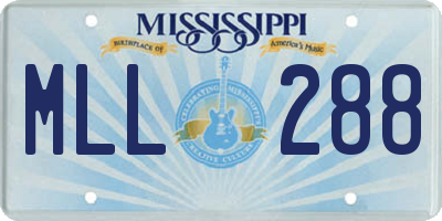 MS license plate MLL288