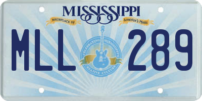 MS license plate MLL289