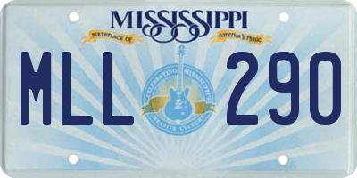 MS license plate MLL290