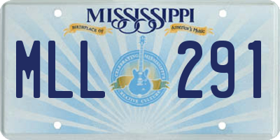 MS license plate MLL291