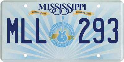 MS license plate MLL293