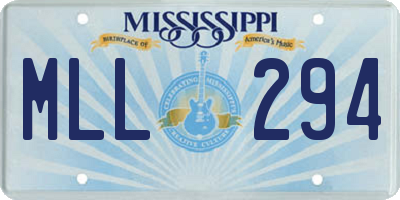 MS license plate MLL294
