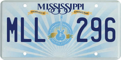 MS license plate MLL296