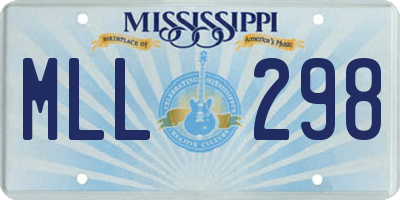 MS license plate MLL298