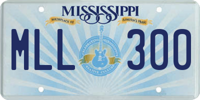 MS license plate MLL300