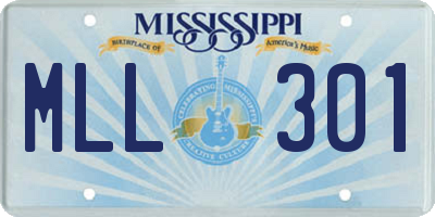MS license plate MLL301