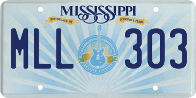 MS license plate MLL303