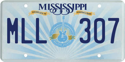 MS license plate MLL307