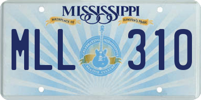 MS license plate MLL310