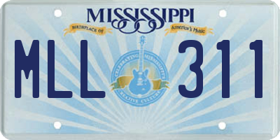 MS license plate MLL311
