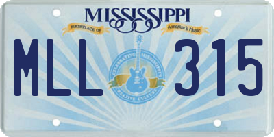 MS license plate MLL315