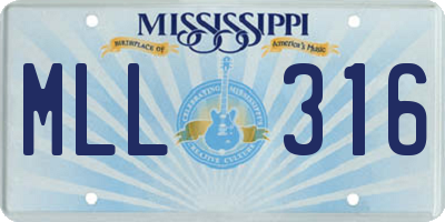 MS license plate MLL316