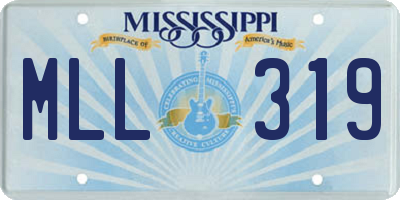 MS license plate MLL319