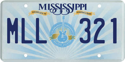 MS license plate MLL321
