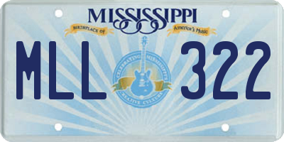 MS license plate MLL322