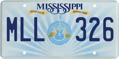 MS license plate MLL326