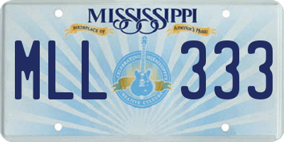 MS license plate MLL333