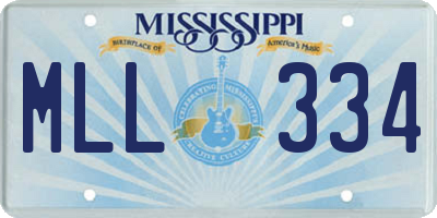 MS license plate MLL334