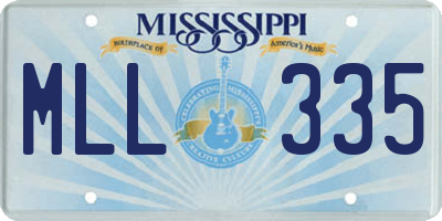 MS license plate MLL335