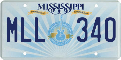 MS license plate MLL340