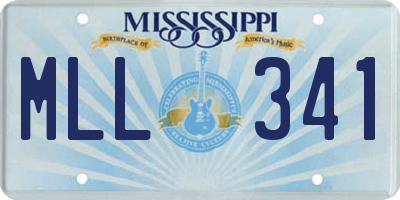 MS license plate MLL341