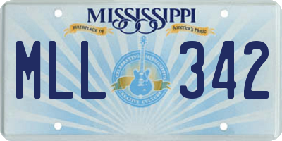 MS license plate MLL342