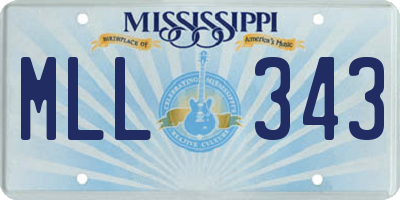 MS license plate MLL343