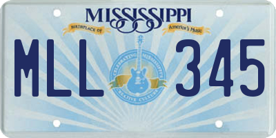 MS license plate MLL345
