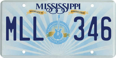 MS license plate MLL346