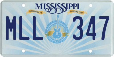 MS license plate MLL347