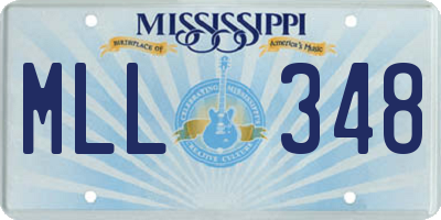 MS license plate MLL348