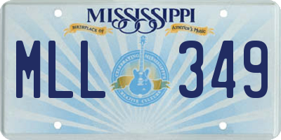 MS license plate MLL349