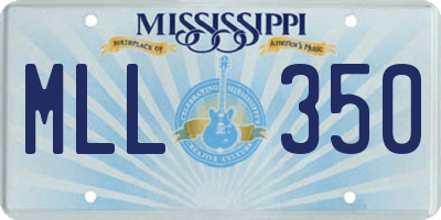MS license plate MLL350