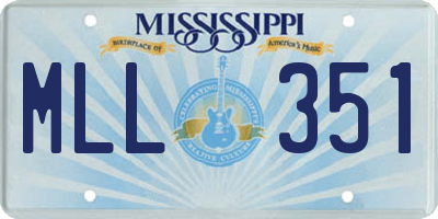 MS license plate MLL351