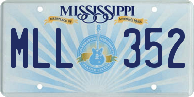 MS license plate MLL352