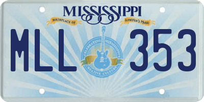 MS license plate MLL353