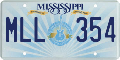 MS license plate MLL354