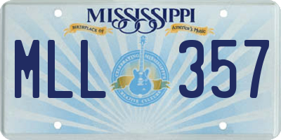 MS license plate MLL357