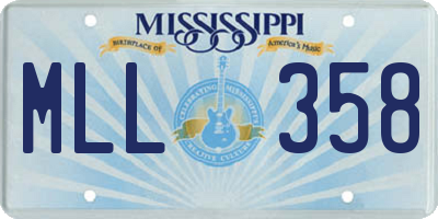 MS license plate MLL358