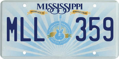 MS license plate MLL359