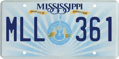 MS license plate MLL361
