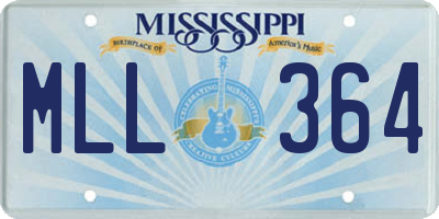 MS license plate MLL364