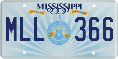 MS license plate MLL366