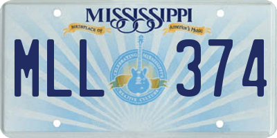 MS license plate MLL374