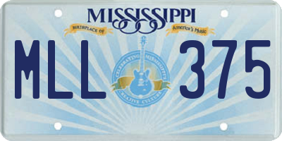 MS license plate MLL375