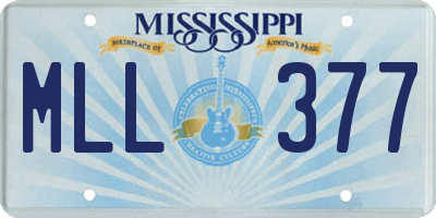 MS license plate MLL377