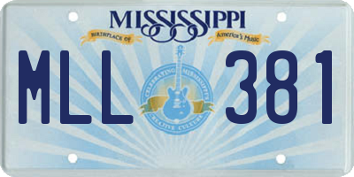 MS license plate MLL381