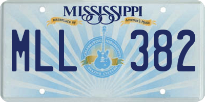 MS license plate MLL382