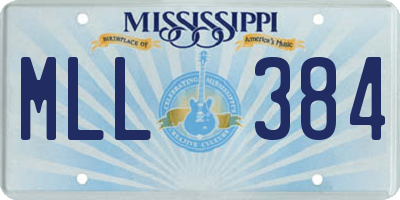 MS license plate MLL384
