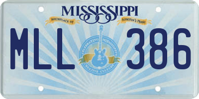 MS license plate MLL386